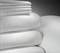 300TC Poly/Cotton Linens – 2 CM Stripe White